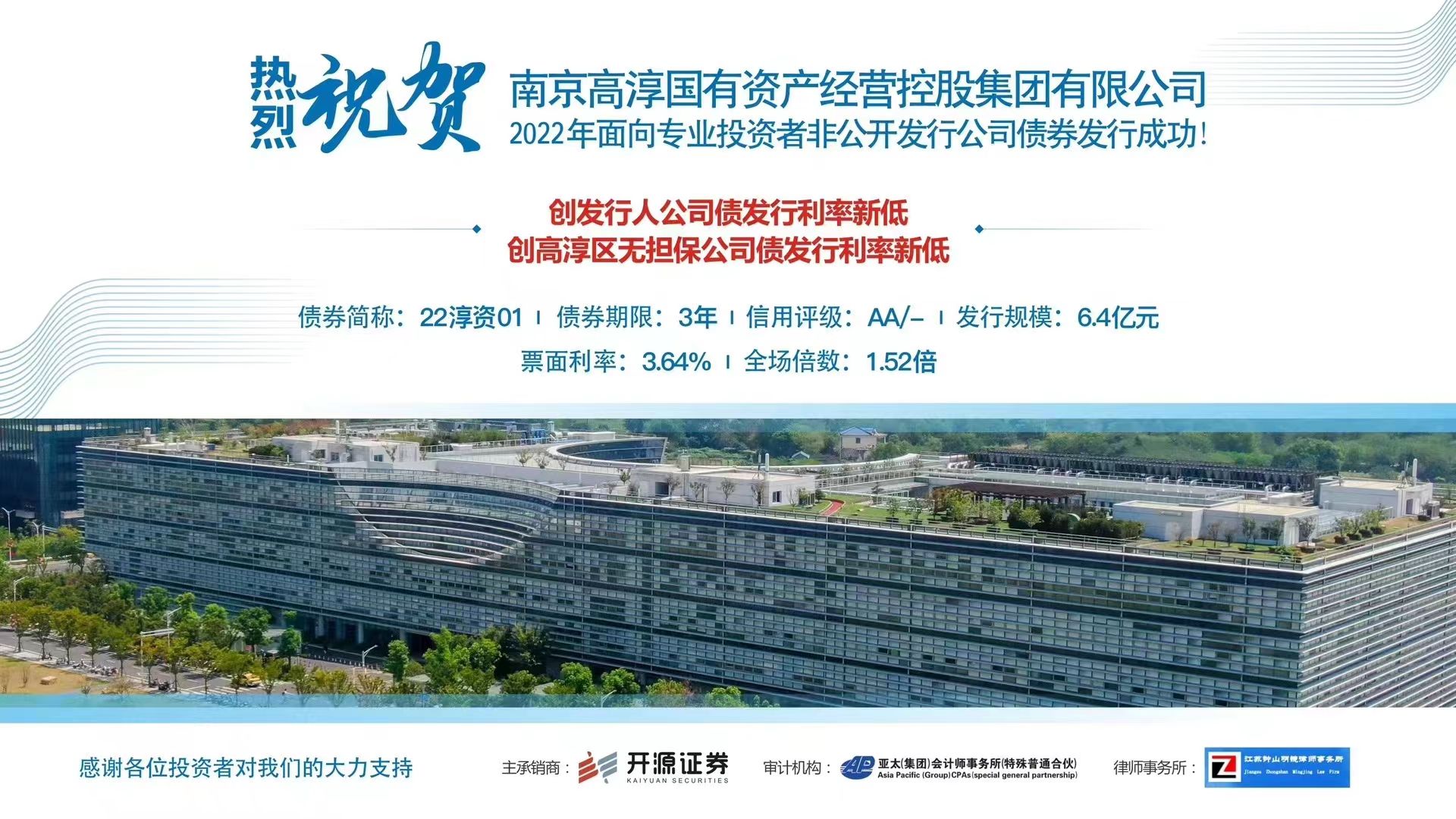 國資集團面向?qū)I(yè)投資者非公開發(fā)行公司債券成功發(fā)行！